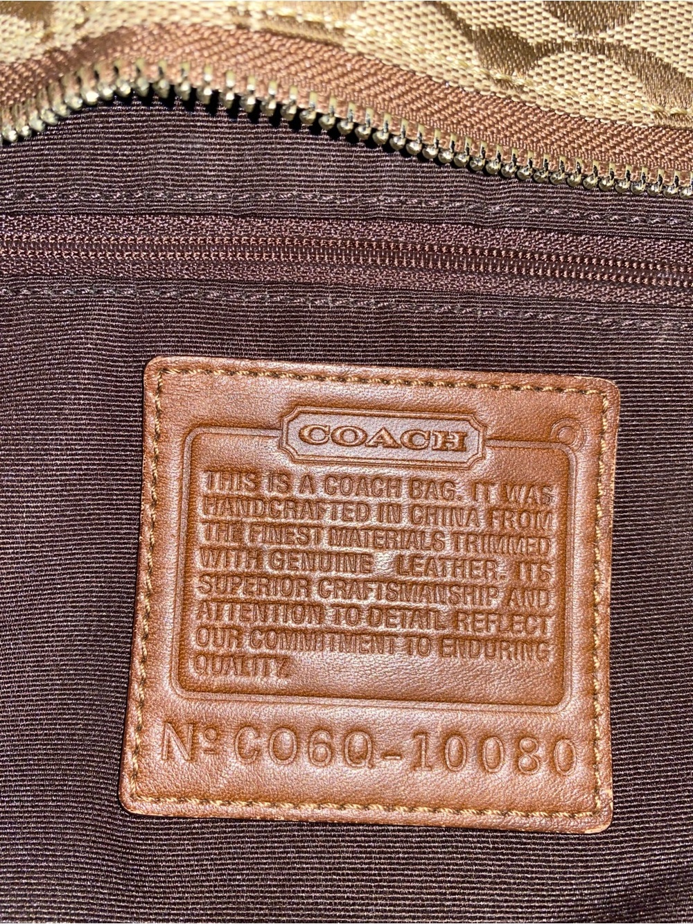 Coach Brown Signature Canvas Travel bag with Leather Trim and side pockets - Picture 2 of 16